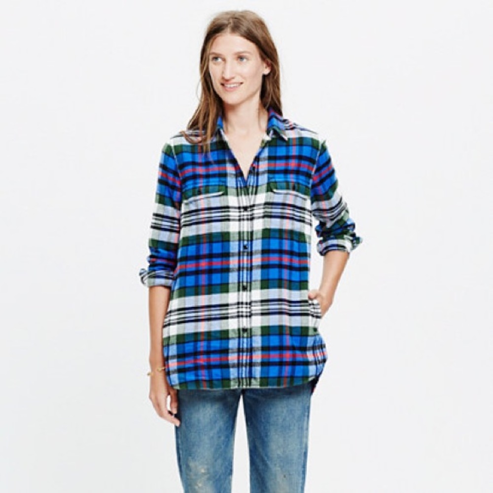 Madewell flannel ex-boyfriend shirt